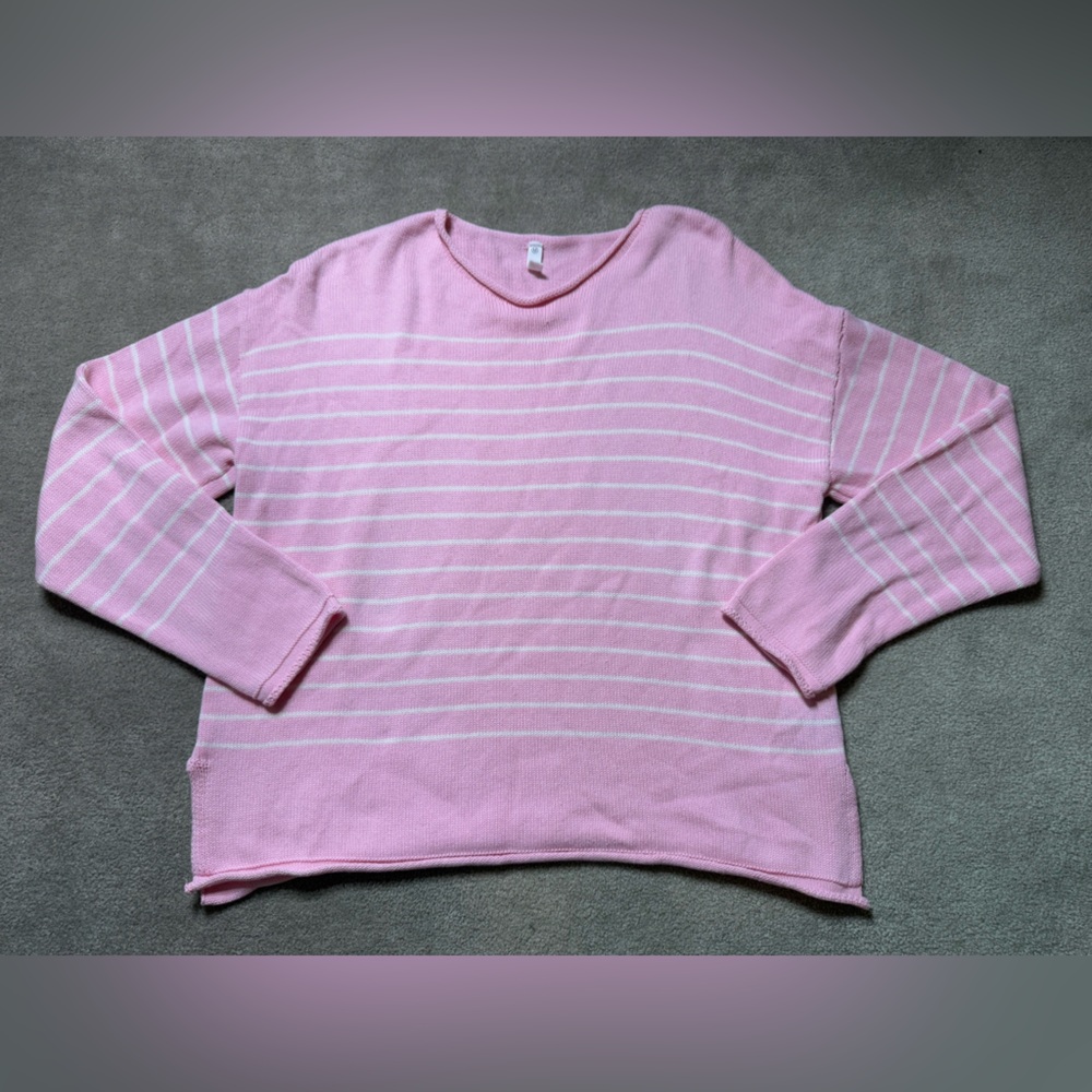 Wishlist Soft Pink and White Striped Sweater